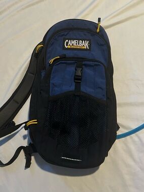 CamelBak Blue and Black Hydration Backpack with Yellow Accents
